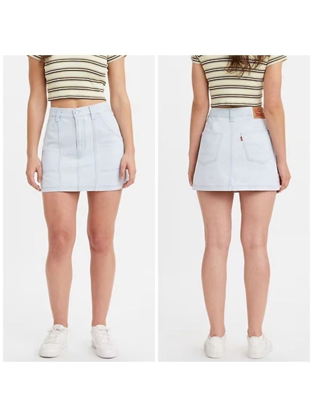 Levi's Carpenter Light Wash High Rise Non-Stretch Denim Blue Jean Mini Skirt